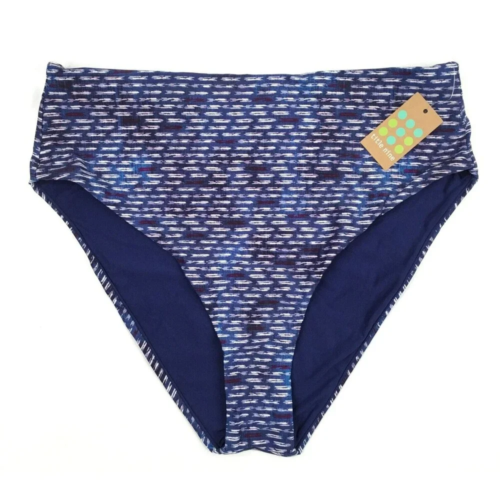 Title Nine Blue Patterned Bikini Bottom - Picture 8 of 13